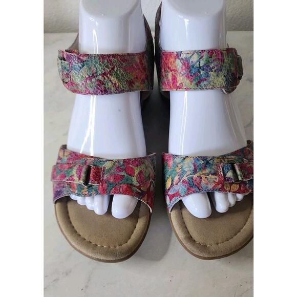 Umberto Raffini Yasmin Leather Wedge Sandals Floral Women's Size EU 40 - Picture 5 of 10